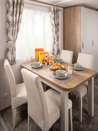 2023 Carnaby Oakdale CL Static Caravan Holiday Home dining area