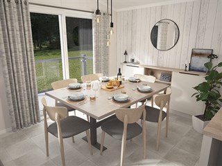 2025 Swift Edmonton Lodge Static Caravan Holiday Home dining area