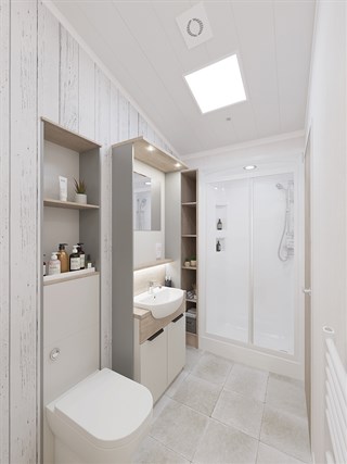 2025 Swift Edmonton Lodge Static Caravan Holiday Home shower room