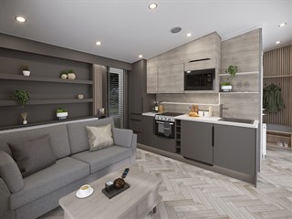 2025 Swift S-Pod Static Caravan Holiday Home lounge
