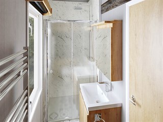 2025 Swift S-Pod 6 Static Caravan Holiday Home shower room