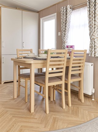 2025 Carnaby Bayview Static Caravan Holiday Home dining area