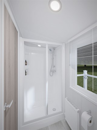 2026 Swift Royan Static Caravan Holiday Home shower room shower detail