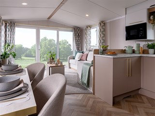 2026 Swift Burgundy Static Caravan Holiday Home lounge