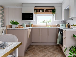 2026 Swift Burgundy Static Caravan Holiday Home kitchen