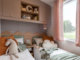 2026 Swift Burgundy Static Caravan Holiday Home twin bedroom