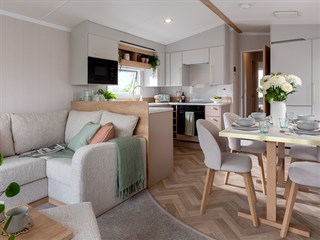 2027 Swift Burgundy Static Caravan Holiday Home lounge overview