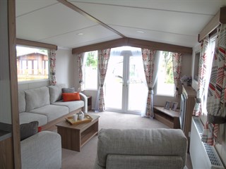 Pre owned 2017 Swift Biarritz 38ft x 12ft – 2 bed Static Caravan Holiday Home lounge