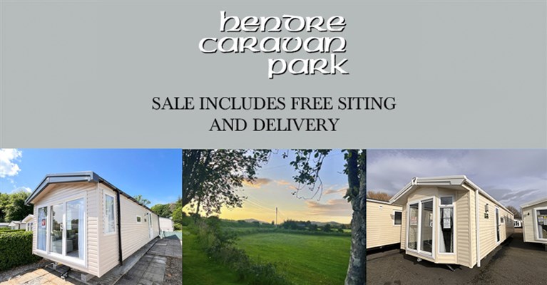 Free delivery and siting on any holiday home purchase at Hendre Caravan Park in Pwllheli