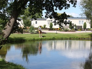 Lake views at Trotting Mare Caravan Park, in Overton, near Wrexham