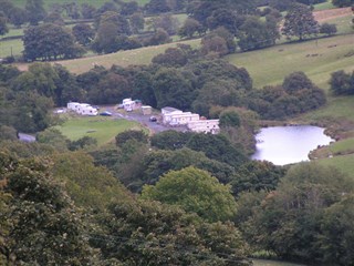 Aerial view of Ffynnon caravan park, Llanferres