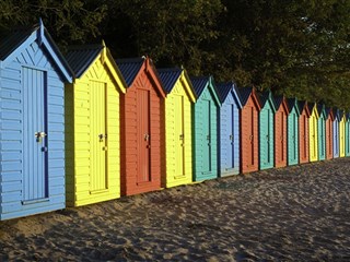 Beach houses on the beach front