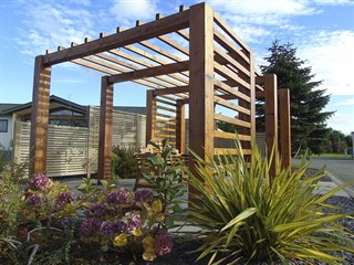 Seating area at The Paddocks Lodge Park, Kinmel Bay