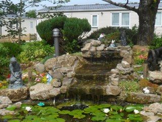 Nant Newydd Caravan Park, Brynteg, Benllech, Anglesey waterfall