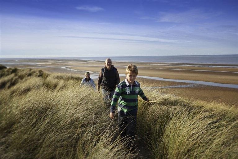 Walking, Gronant Dunes, Wales Coastal Path