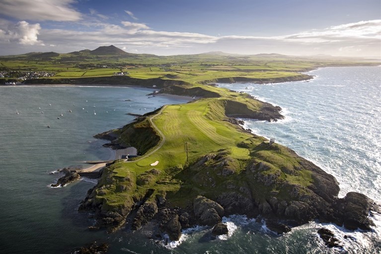 Aerial view of Porth Dinllaen, Llyn Peninsula