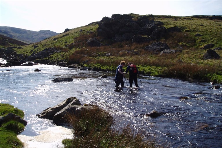 Lliw Falls river crossing, Bala